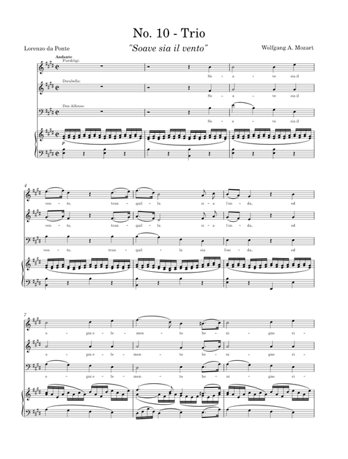 Così fan tutte: No. 10 - Trio "Soave sia il vento"