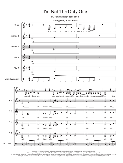 I'm Not The Only One (Arr. Katie Schuld) - Sam Smith (Choral, SSAA)