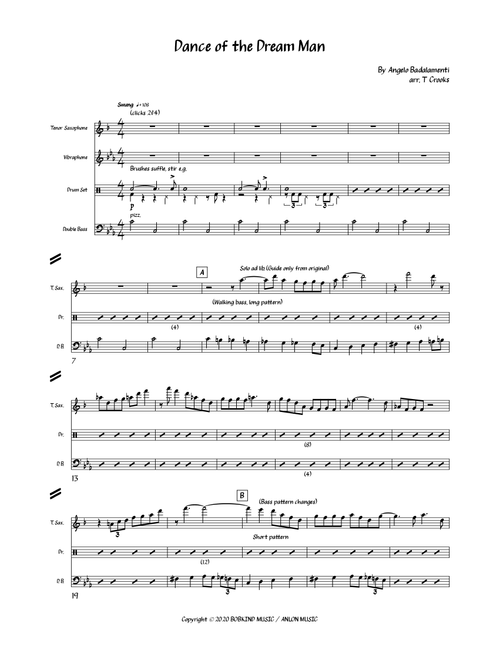 Dance Of The Dream Man (Arr. T Crooks) - Angelo Badalamenti (Small Ensemble)