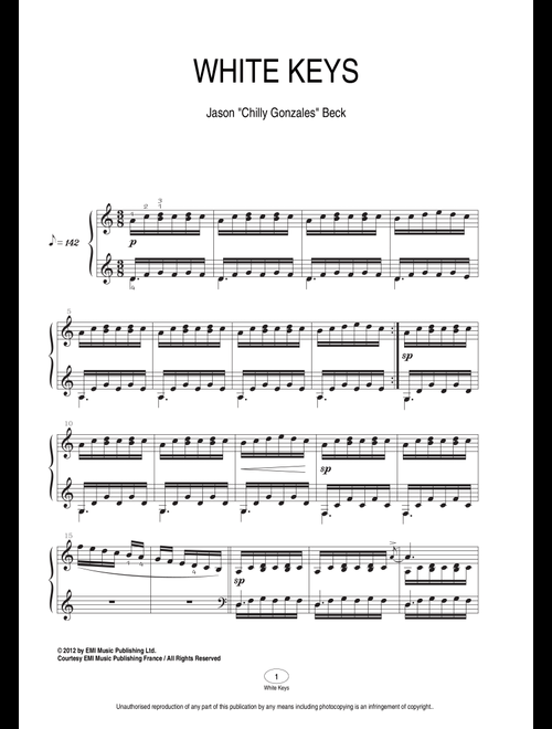 White Keys - Chilly Gonzales, Jason Beck (Piano Solo)