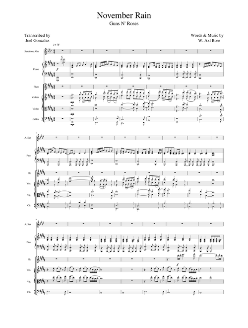 November Rain quinteto