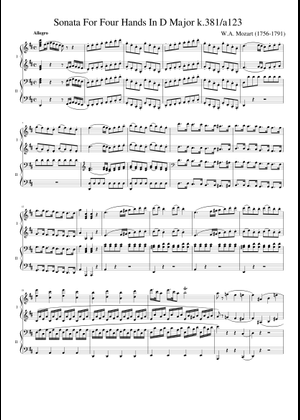 Mozart k.381 Sheet Music for Piano (Piano Duo) | MuseScore.com