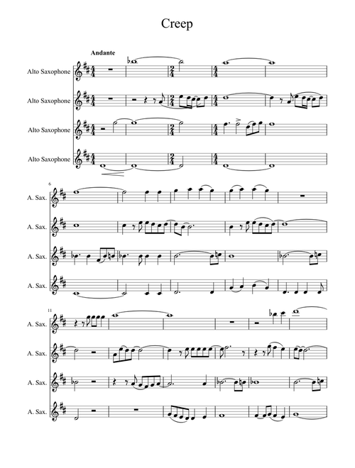Alto Sax Quartet sheet music by akrasax | Play, print, and