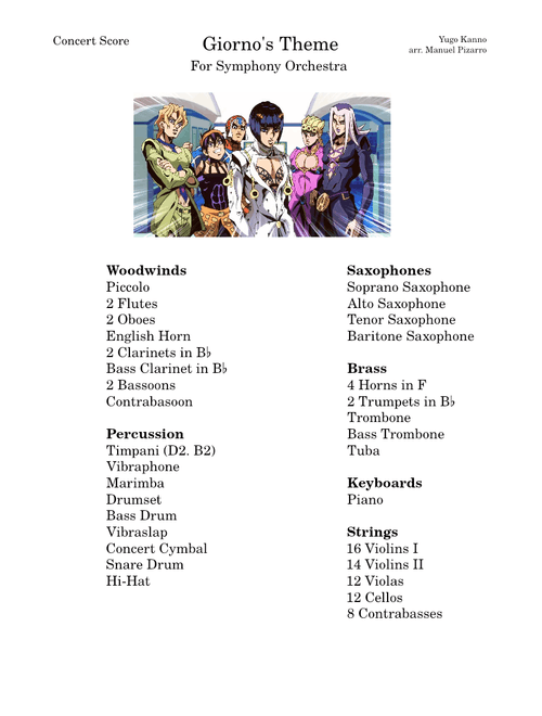Giorno's Theme (Il Vento d'oro) – Yugo Kanno