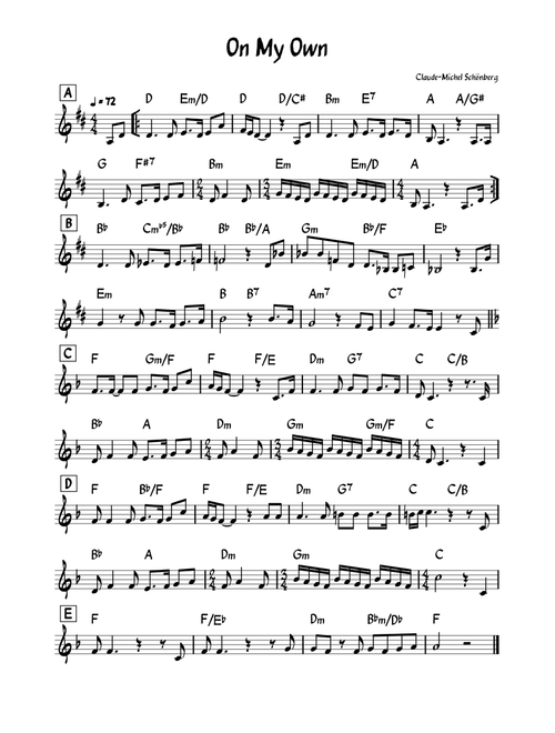 On My Own (from Les Miserables) – Claude-Michel Schonberg