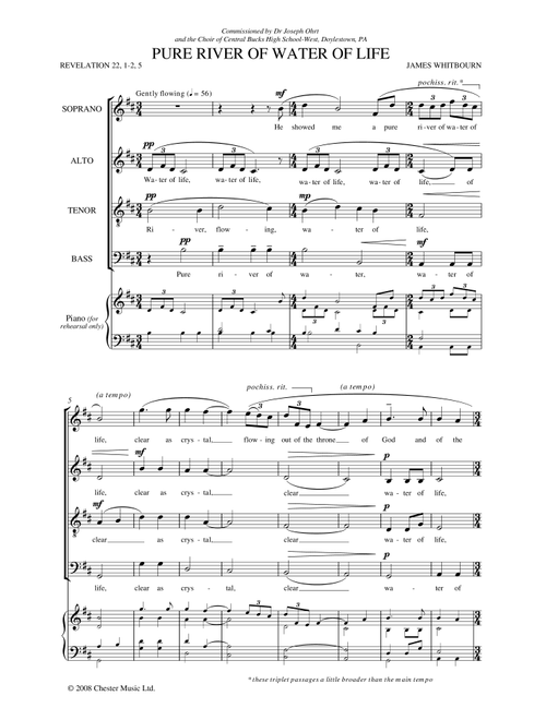 Pure River Of Water Of Life - James Whitbourn (Choral, SATB)