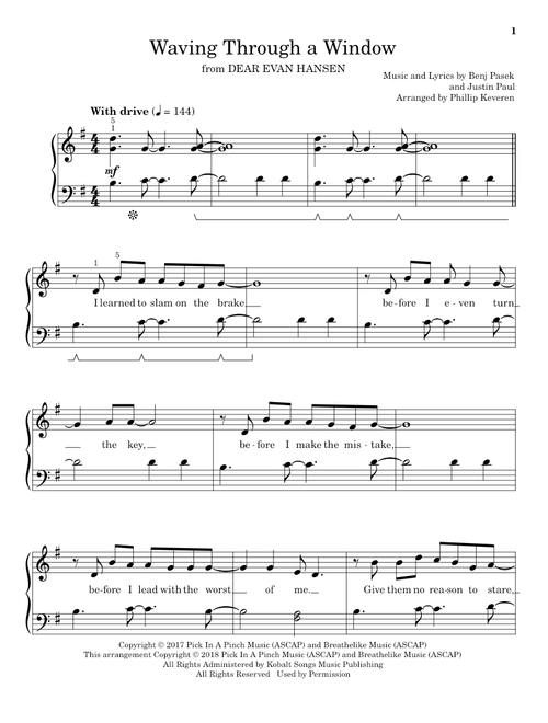 Waving Through A Window (from Dear Evan Hansen) (arr. Phillip Keveren) - Pasek & Paul (Educational Piano)