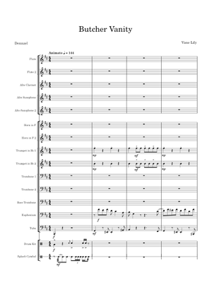 BUTCHER VANITY – Vane Lily Sheet Music for Piano, Violin, Guitar, Drum ...