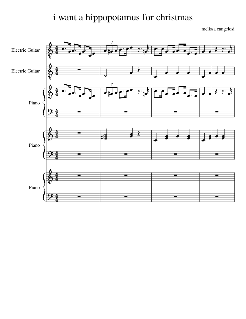 i want a hippopotamus for christmas Sheet Music for Piano, Guitar (Mixed Quintet) | MuseScore.com i-want-a-hippopotamus-for-christmas-sheet-music-for-piano-guitar-mixed-quintet-musescore-com