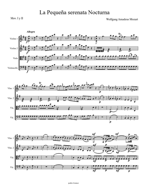 Pequeña serenata Nocturna de Mozart