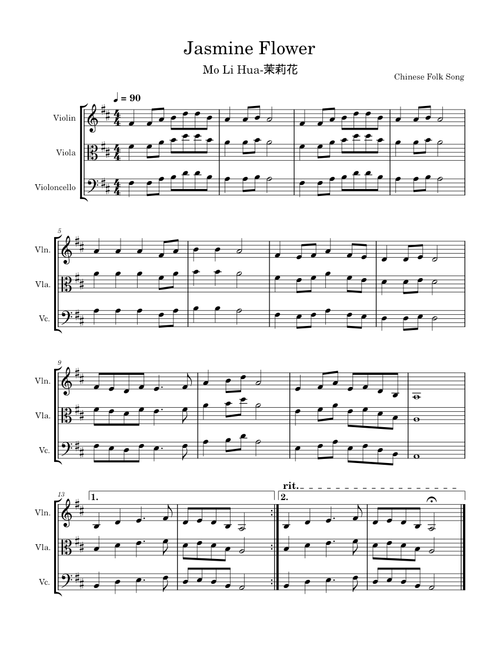 Molihua - The Jasmine Flower - Strings Melody