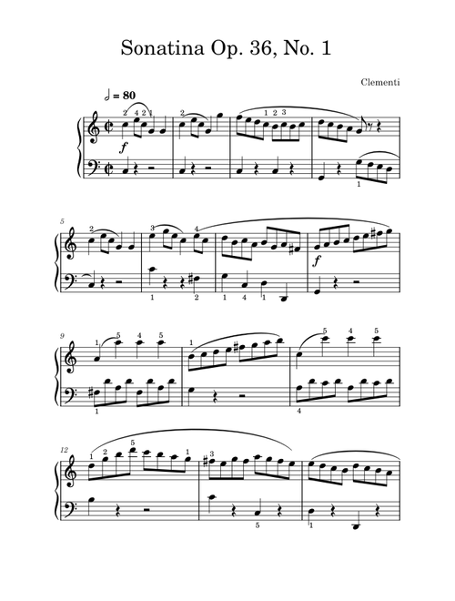 Sonatina in C major Op. 36 No. 1 – Muzio Clementi Sonatina in C major Op. 36 No. 1