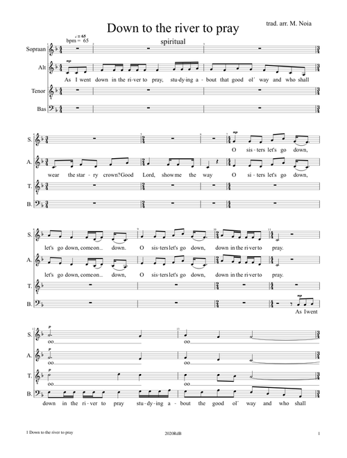 Down to the river to pray - SATB