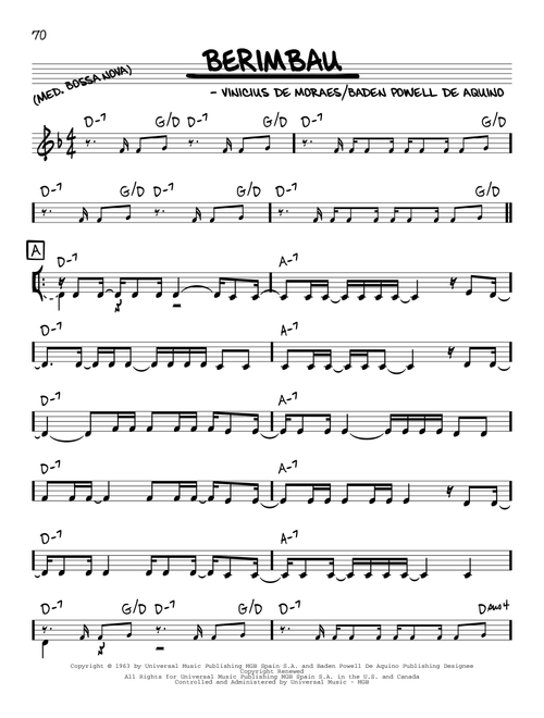 Berimbau - Vinicius de Moraes, Baden Powell De Aquino (Real Book - Melody-Chords)