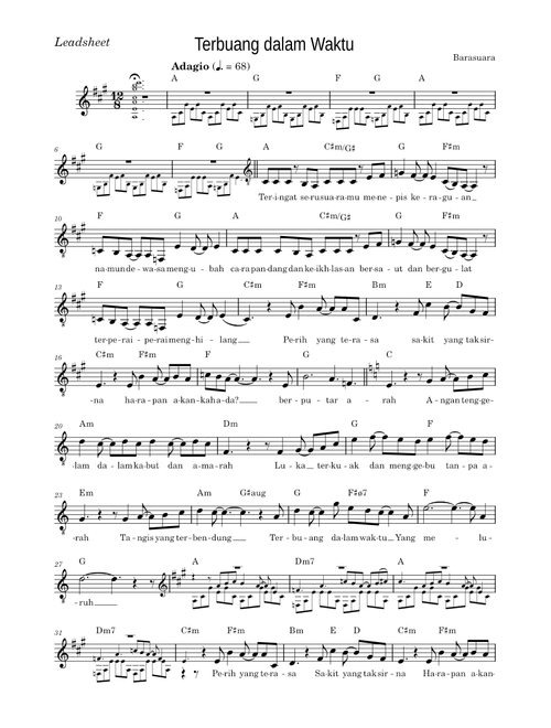Terbuang dalam Waktu (Leadsheet) — Barasuara