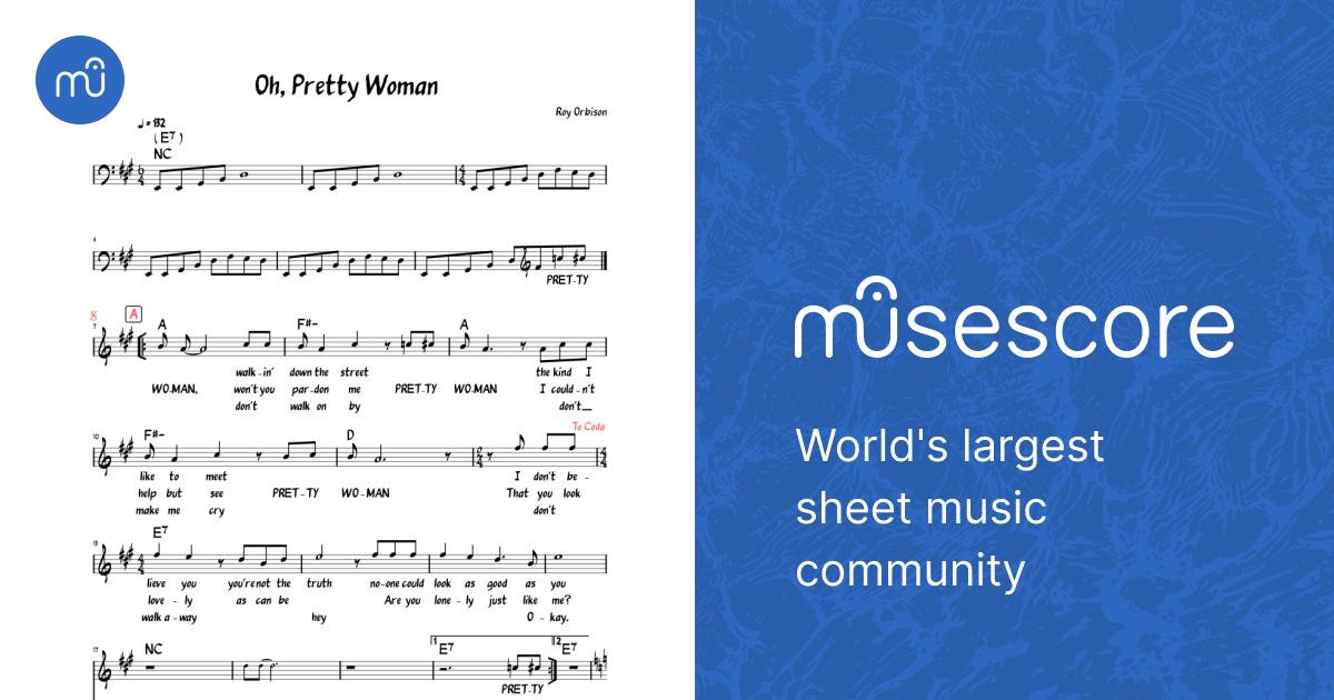 Pretty Woman Notes Oh, Pretty Woman (Lead sheet with lyrics ) Sheet Music with Chords for ...