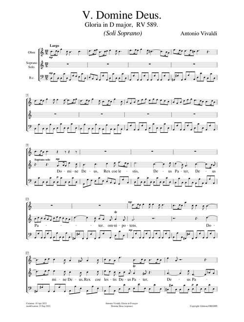 Gloria in D major, RV 589, V - Dominus Deus – Antonio Vivaldi