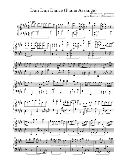 Dun Dun Dance (Piano arrange)