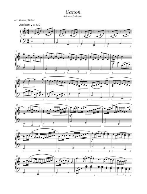 Canon in c – Johann Pachelbel