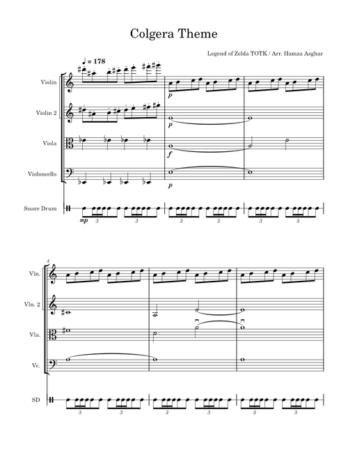 Colgera Battle | The Legend of Zelda: Tears of the Kingdom – Hajime Wakai, Manaka Kataoka, Maasa Miyoshi, Masato Ohashi & Tsukasa Usui Colgera Theme String Quartet