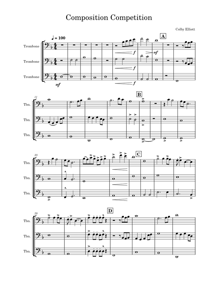 Composition_Competition v1.1 Sheet Music for Trombone (Mixed Trio ...