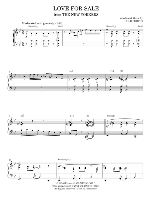 Love for Sale - Cole Porter (Piano Solo)