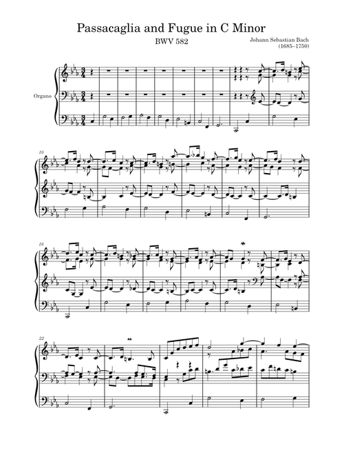 Passacaglia and Fugue BWV 582 in C Minor – Bach