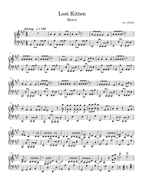 lost kitten (Metric) - piano cover