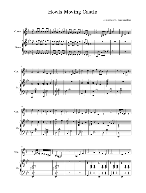 Howls moving castle - Horn in F