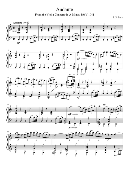 Andante, BWV 1041