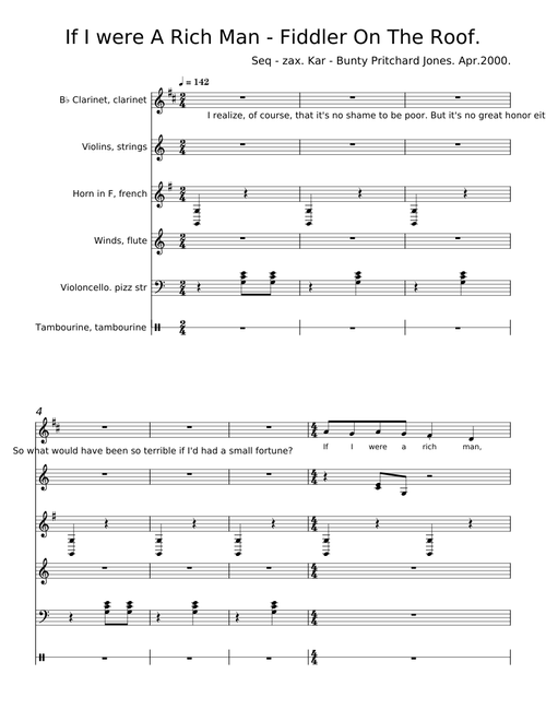 If I Were A Rich Man (from Fiddler On The Roof) - Sheldon Harnick And Jerry Bock