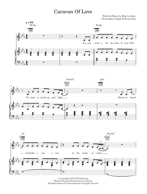 Caravan Of Love - Isley-Jasper-Isley, Pixie Lott (Piano-Vocal-Guitar (Piano Accompaniment))
