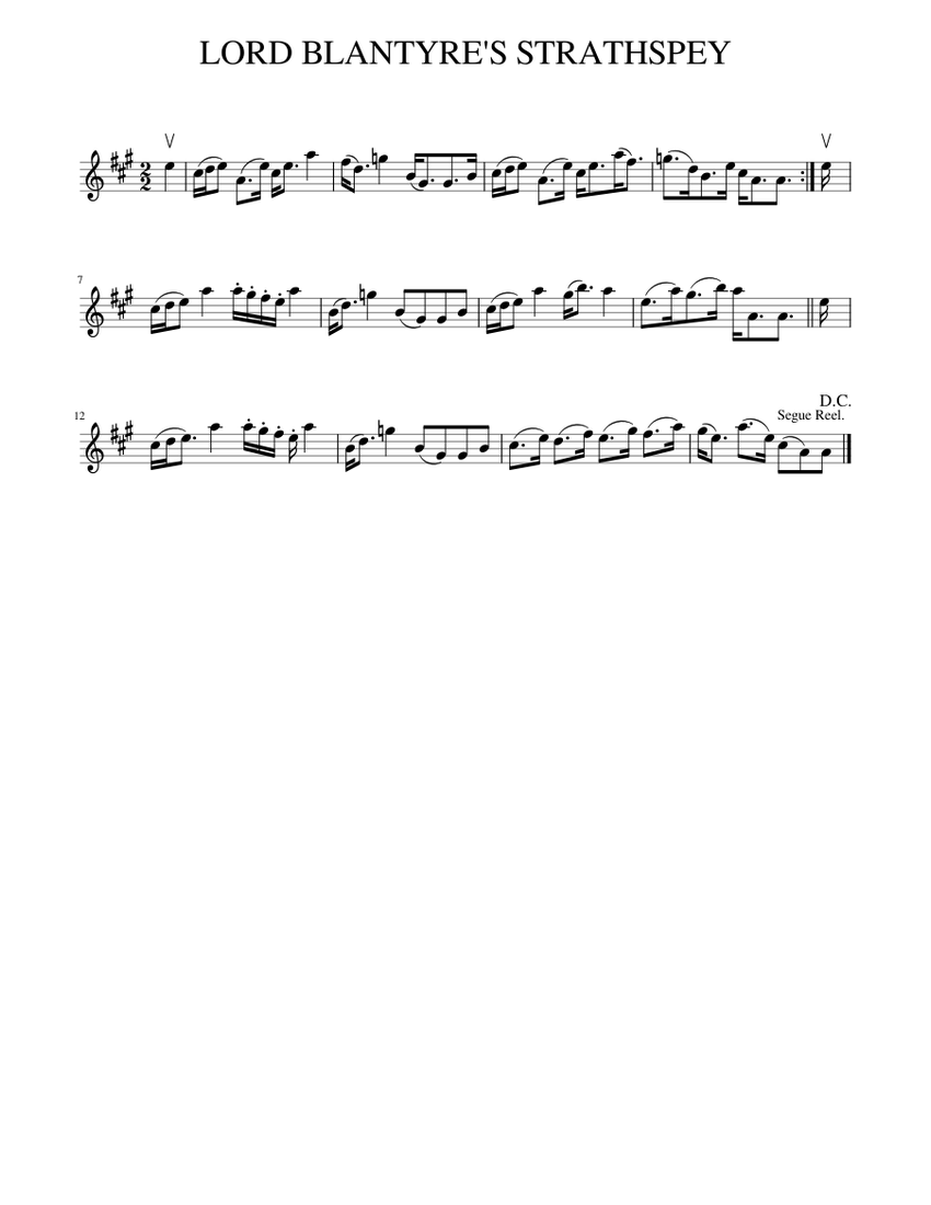 LORD BLANTYRE'S STRATHSPEY Sheet music for Piano (Solo)