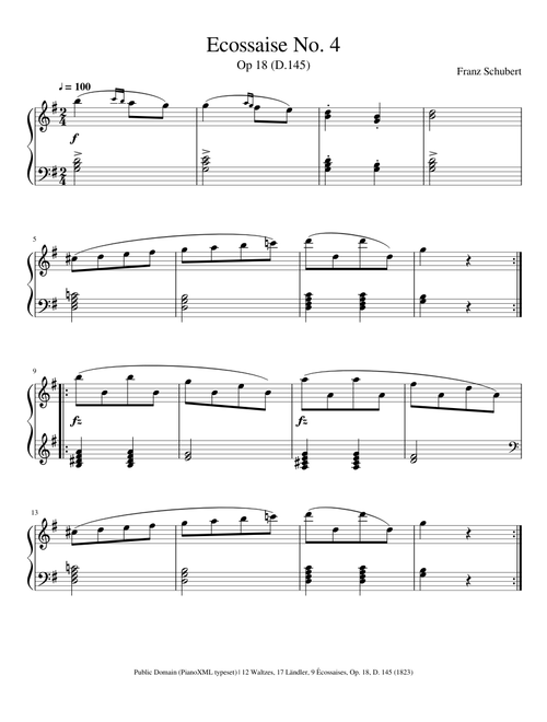 Schubert sheet music by PianoXML | Play, print, and download in