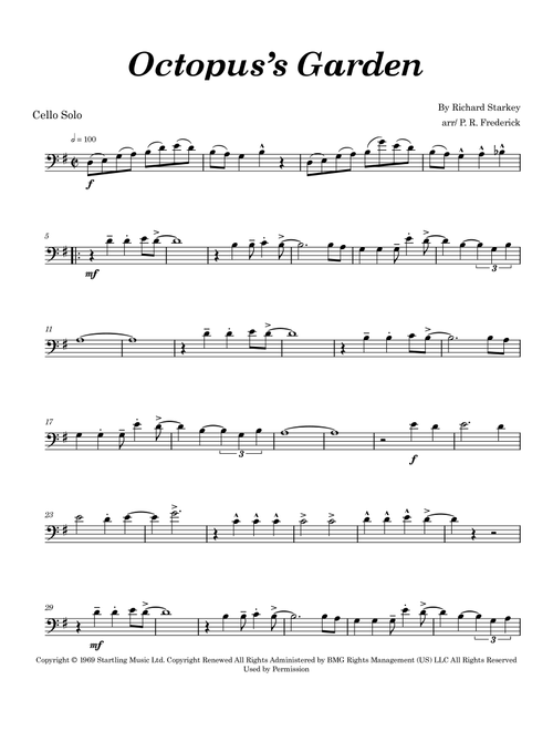 Octopus's Garden (Arr. P. R. Frederick) - The Beatles (Cello Solo)
