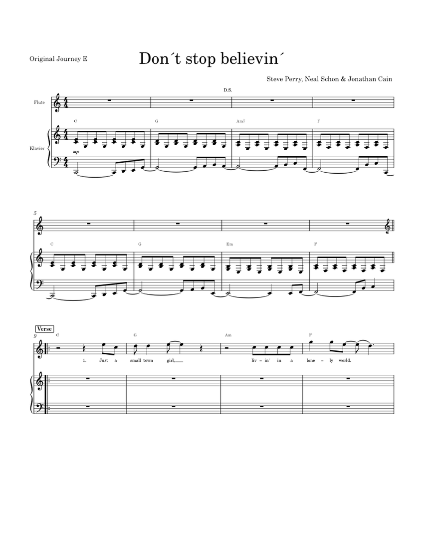 Don t Stop Believin Journey Sheet Music For Piano Woodwinds Group don-t-stop-believin-journey-sheet-music-for-piano-woodwinds-group