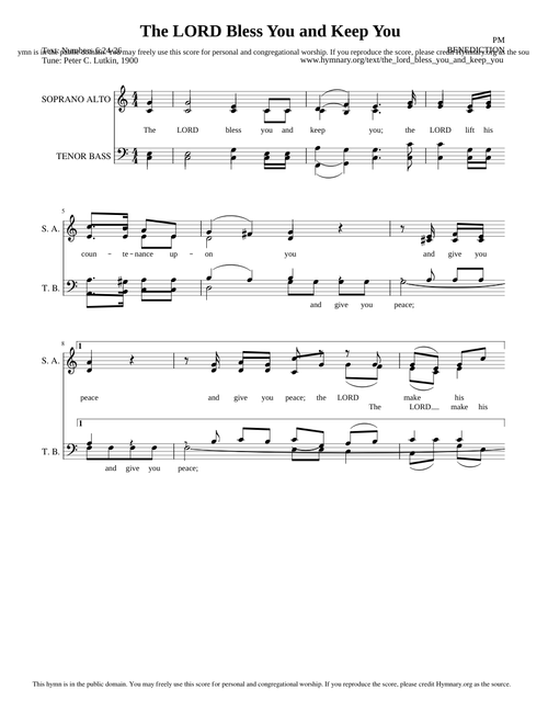 BENEDICTION (Lutkin) - Peter C. Lutkin