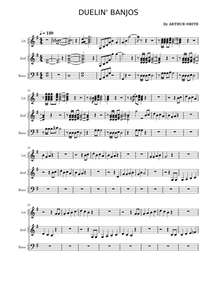 Dueling banjos Deliverance Sheet music for Accordion (Piano Trio