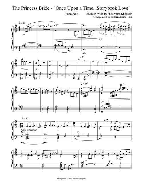 The Princess Bride "Once Upon a Time ... Storybook Love" – Mark Knopfler (Piano Solo)