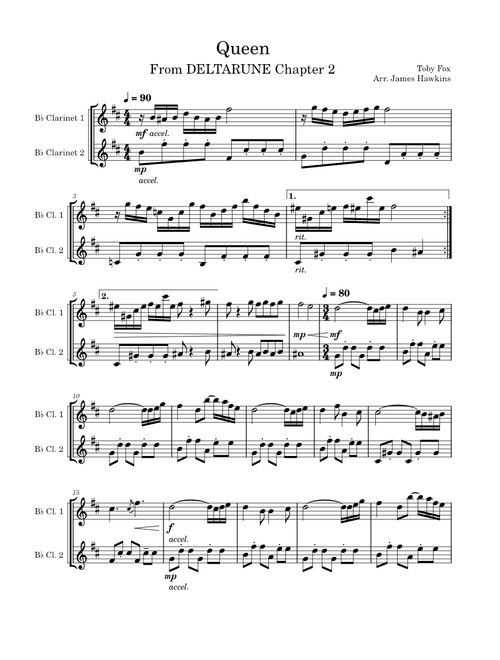 Queen – Toby Fox Queen Clarinet Duet (From DELTARUNE Chapter 2)