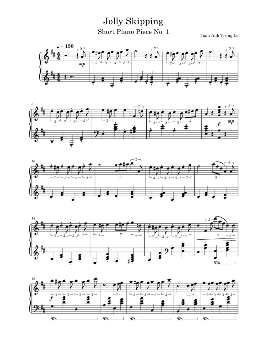Short Piano Piece No 1 quot Jolly Skipping quot Sheet music for Piano (Solo