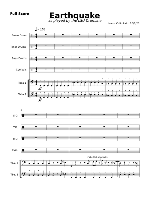 Earthquake – LSU Earthquake – as performed by the LSU Drumline