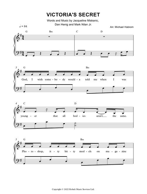 Victoria's Secret (Arr. Michael Habrom) - Jax (Easy Piano)