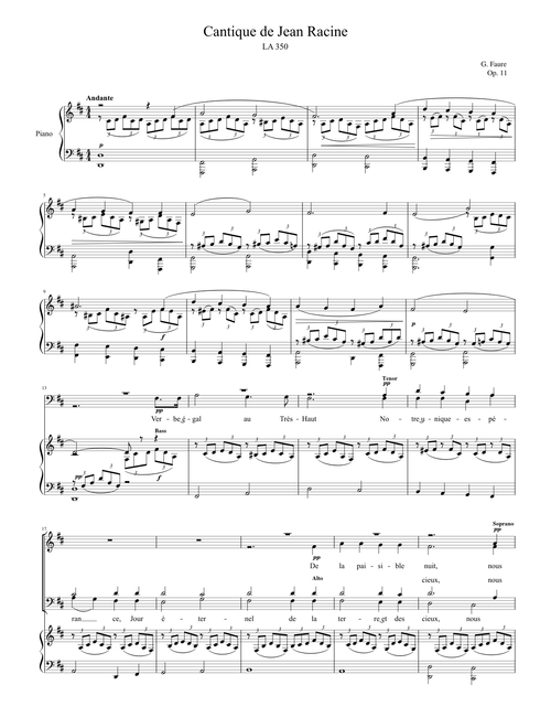 Cantique de Jean Racine in D Major