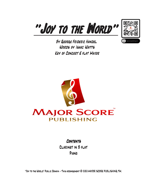 Joy to the World - Clarinet & Piano (Arr. MAJOR SCORE PUBLISHING TM.) - George Frideric Handel (Clarinet and Piano)