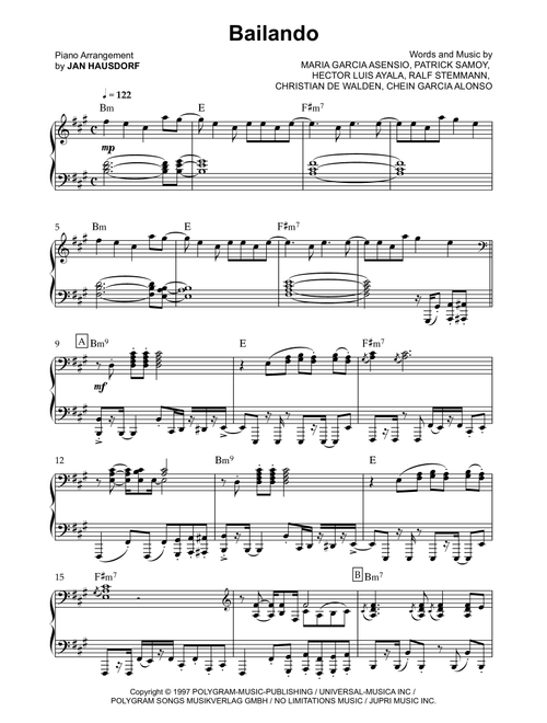 Bailando (Arr. Jan Hausdorf) - Loona (Piano Solo)
