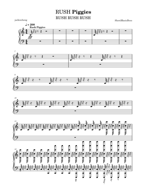 RUSH PIGGIES – Sheet Music Boss RUSH Piggies
