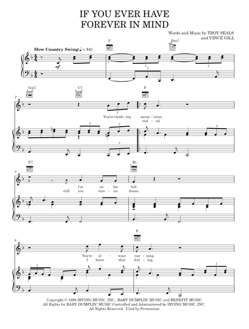 If you ever have forever in mind - Vince Gill (Piano-Vocal-Guitar)