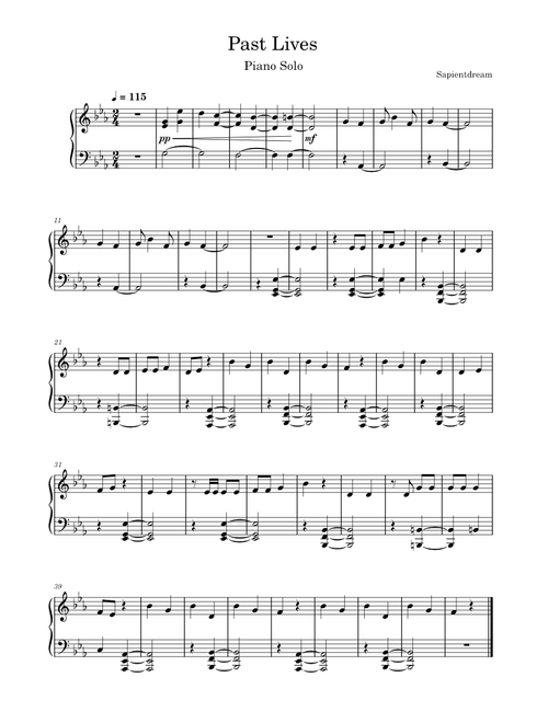 Past Lives – Sapient Dream (Piano Solo)