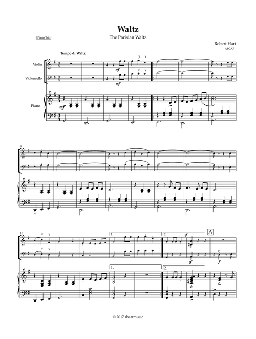 Parisian Waltz (Arr. Robert Hart) - A Marino, M Hart, R Hart (String Ensemble)